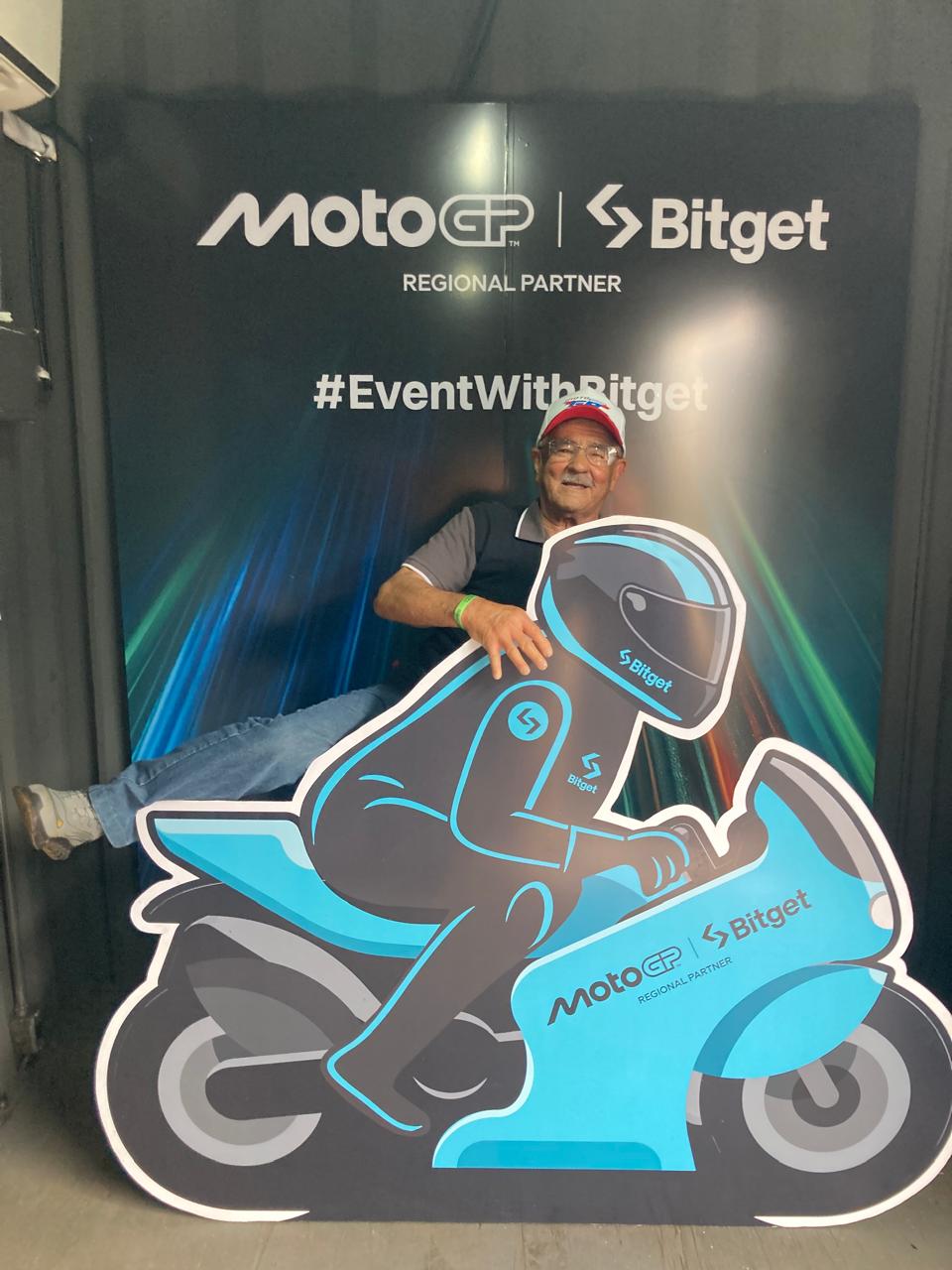 Guest at Photo Opportunity 1 with MotoGP giant prop